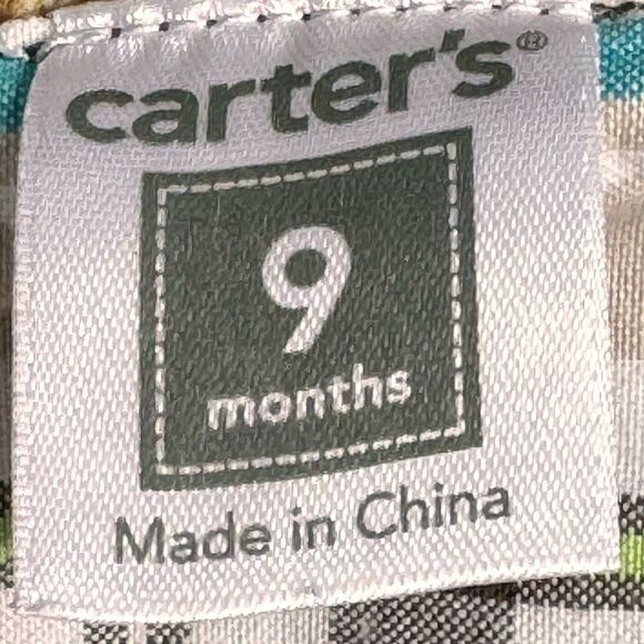 Carter’s Baby Boy Kids Plaid Octopus Embroidered Sleeveless Romper. 9 Months. - Picture 4 of 6